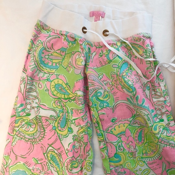 Lilly Pulitzer Multi Chin Chin Linen Beach Pant - Picture 2 of 8